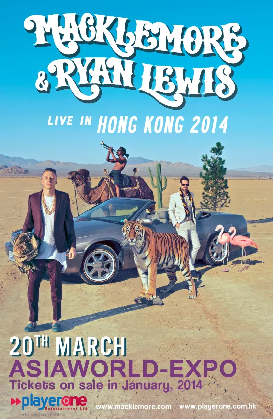 Macklemore and Ryan Lewis event poster in Hong Kong